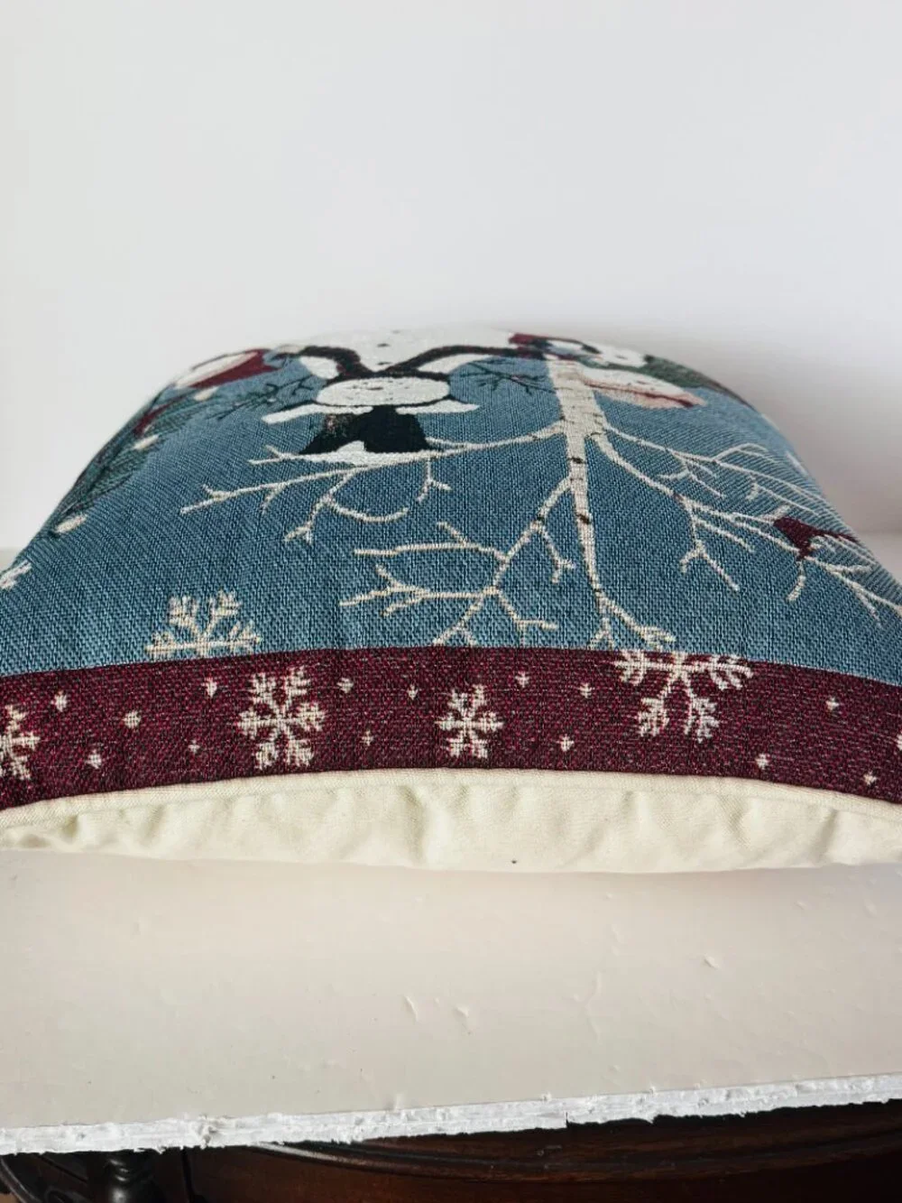 St. Nicholas Square Holiday Snowman Throw Pillow 16x16
